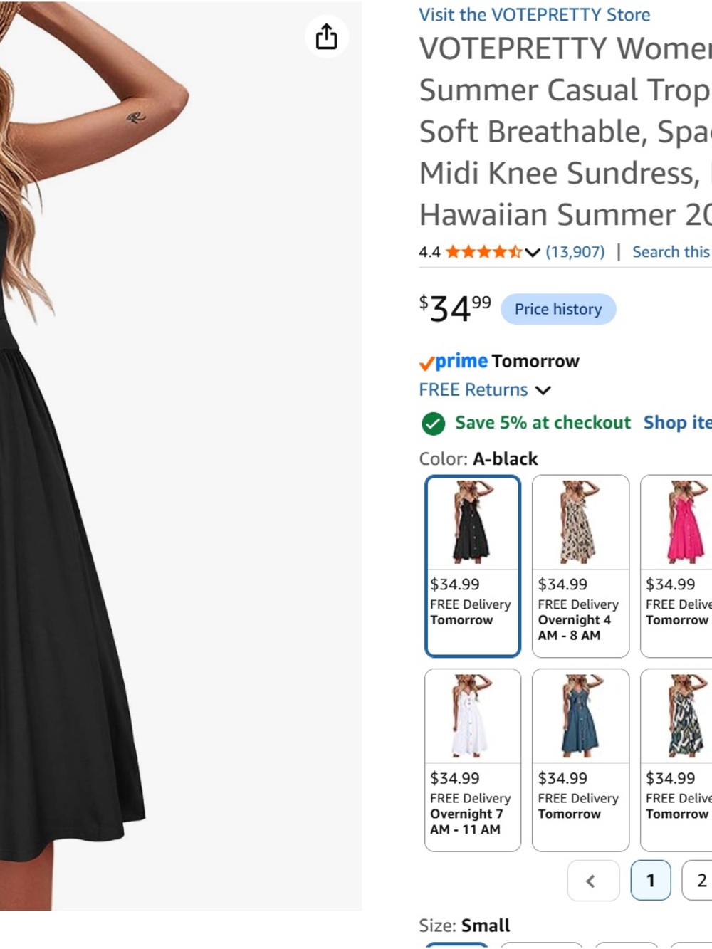 ePretty Black Midi Sundress - Women’s Summer Casual